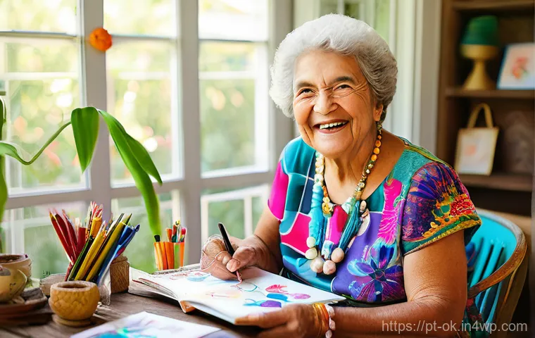 아보하를 위한 일기 쓰기 - **Intergenerational Storytelling: Grandmother and Grandchild:**
    "A heartwarming and tender scene...
