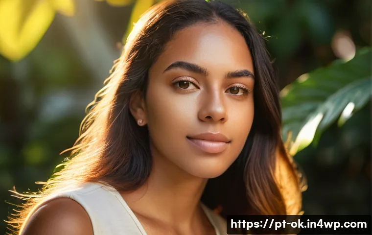 소중한 하루의 순간들을 캡쳐하기 - A warm and soft golden hour outdoor portrait of a young Brazilian woman standing in a lush urban par...