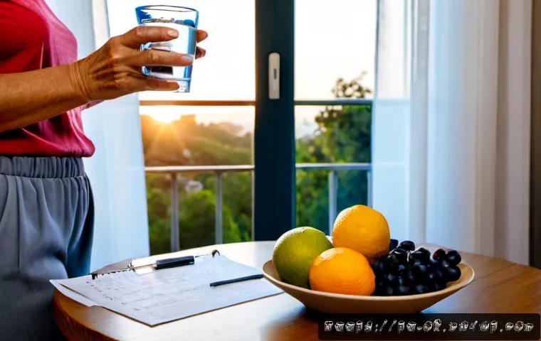 Home 17 하루를 의미 있게 바꾸는 작은 실천 - Photorealistic morning lifestyle scene in a bright Portuguese apartment, a middle-aged woman placing...